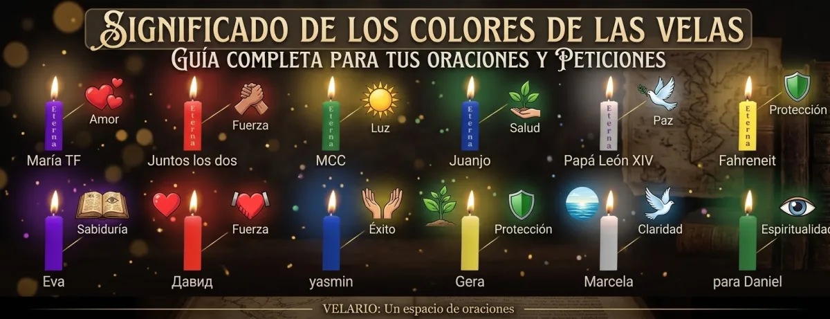 Velas de colores encendidas representando distintos significados espirituales