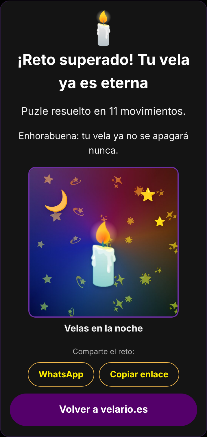 Reto superado: vela eterna
